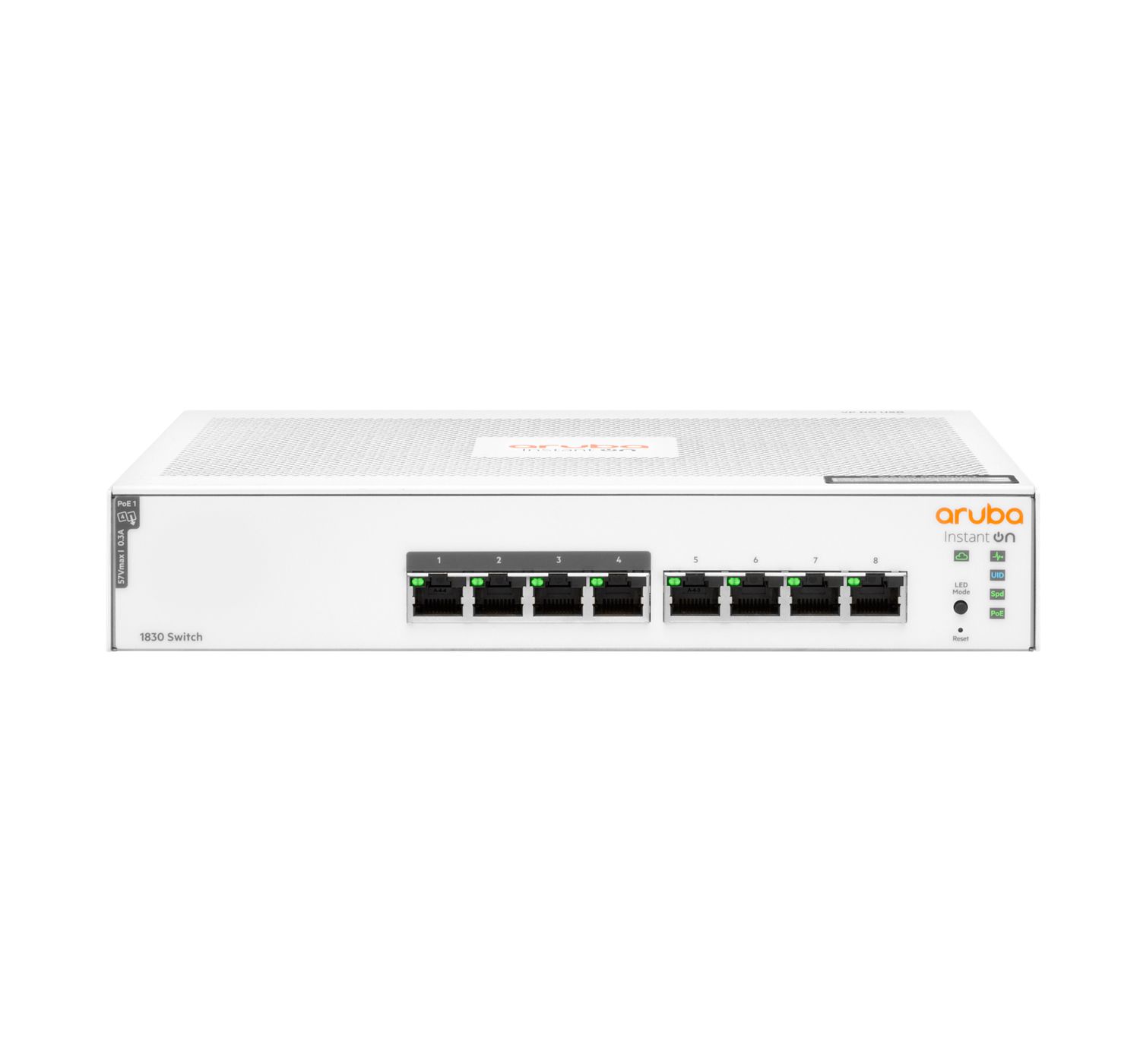 Aruba Instant On 1830 8-Port Gigabit Ethernet PoE Switch - Managed, L2, 65W, 1U