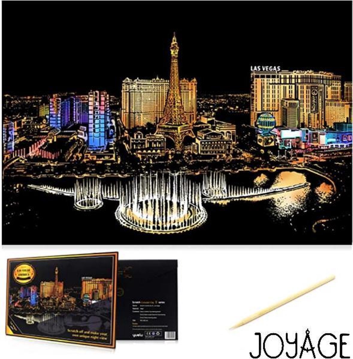 Joyage Scratch Art Volwassenen 41 x 28 cm Las Vegas Kras