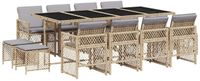 vidaXL 13-delige Tuinset met Kussens, Beige, Polyrotan