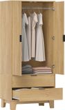 HOMCOM Armoire Panneaux de particules 80x50x180cm Bois naturel