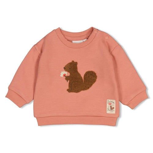 Feetje sweater Forest Garden - zalm