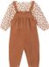 Vertbaudet Set - 2-delig - blouse - tuinbroek - baby - fluwelen