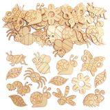 Baker Ross Mini-houten vormen met insectenmotief, 100 stuks, creatief hout (FC721)