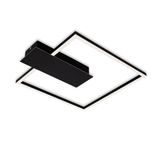 Briloner LED-plafondlamp hoekig, zwart, 375x320 mm