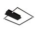 Briloner LED-plafondlamp hoekig, zwart, 375x320 mm