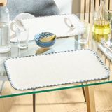 ATMOSPHERA CREATEUR D'INTERIEUR Placemat met linnenlook SANDRINE Bleu Polyester Vierkant met afgeronde hoeken 45x30cm