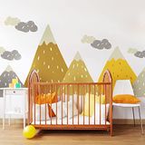 Muurstickers GOPIKA Muurstickers voor kinderen, decoratie, babykamer, reuzenmuursticker, kinderen, Scandinavische bergen - 40 x 60 cm