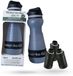 Merkloos Waterfilterfles 550ml - Grijs/Zwart
