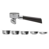 LELIT LELIT57 Dubbele Portafilter - Dubbele Tuit - Inclusief Roestvrijstalen Filters - Ontwerp Handvat - PLA572V - Zilver/Bruin