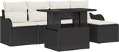 vidaXL Salon de jardin 6 pièces Noir Polywood