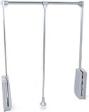 Emuca Opvouwbare garderobestang voor garderobekasten Hang, verstelbaar 830-1.150 mm, tot 12 kg, Staal, Verchroomd