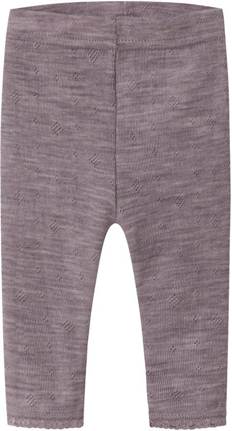 NAME IT - NBFWANG WOOL NEEDLE LEGGING SOLID NOOS - Baby - Leggings - 100% Merinowol - Toadstool - Maat 50