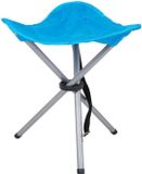 Urban Living Bijzet Krukje/Stoeltje - Opvouwbaar - Camping/Outdoor - Metaal - Blauw - D32 x H43 cm