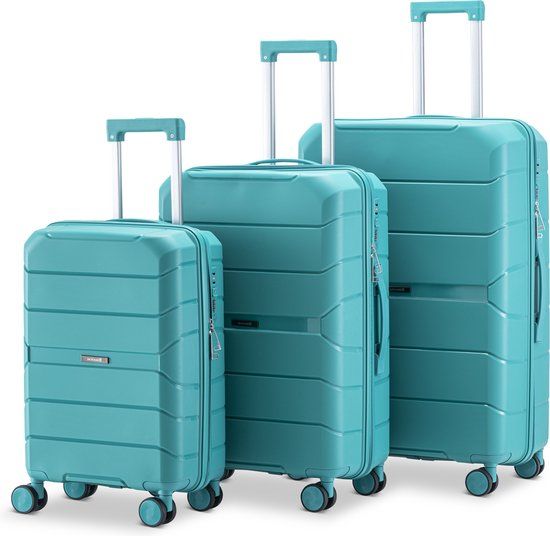 SKYCASES Urban Adventurer - Kofferset - 3-delig - Cijferslot - 232L - Spinner wielen - Reiskoffer met Kofferslot - Lichtgewicht - Groen
