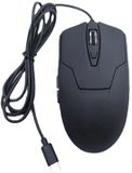 Merkloos USB C bedrade muis, 6 stille knoppen, 4-snelheid DPI, ergonomisch, LED-achtergrondverlichting