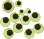 Merkloos Wiebel oogjes glow in the dark - 60x stuks - zelfklevend - hobby/DIY
