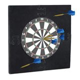 Relaxdays dartbord surround ring R6, 4-delig, 45 cm, beschermring voor darts, muurbescherming, Ø 71x71x3 cm, zwart