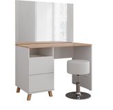 Vicco Karen Kaptafel – 110 cm met kruk Wit/Kunstnijverheid