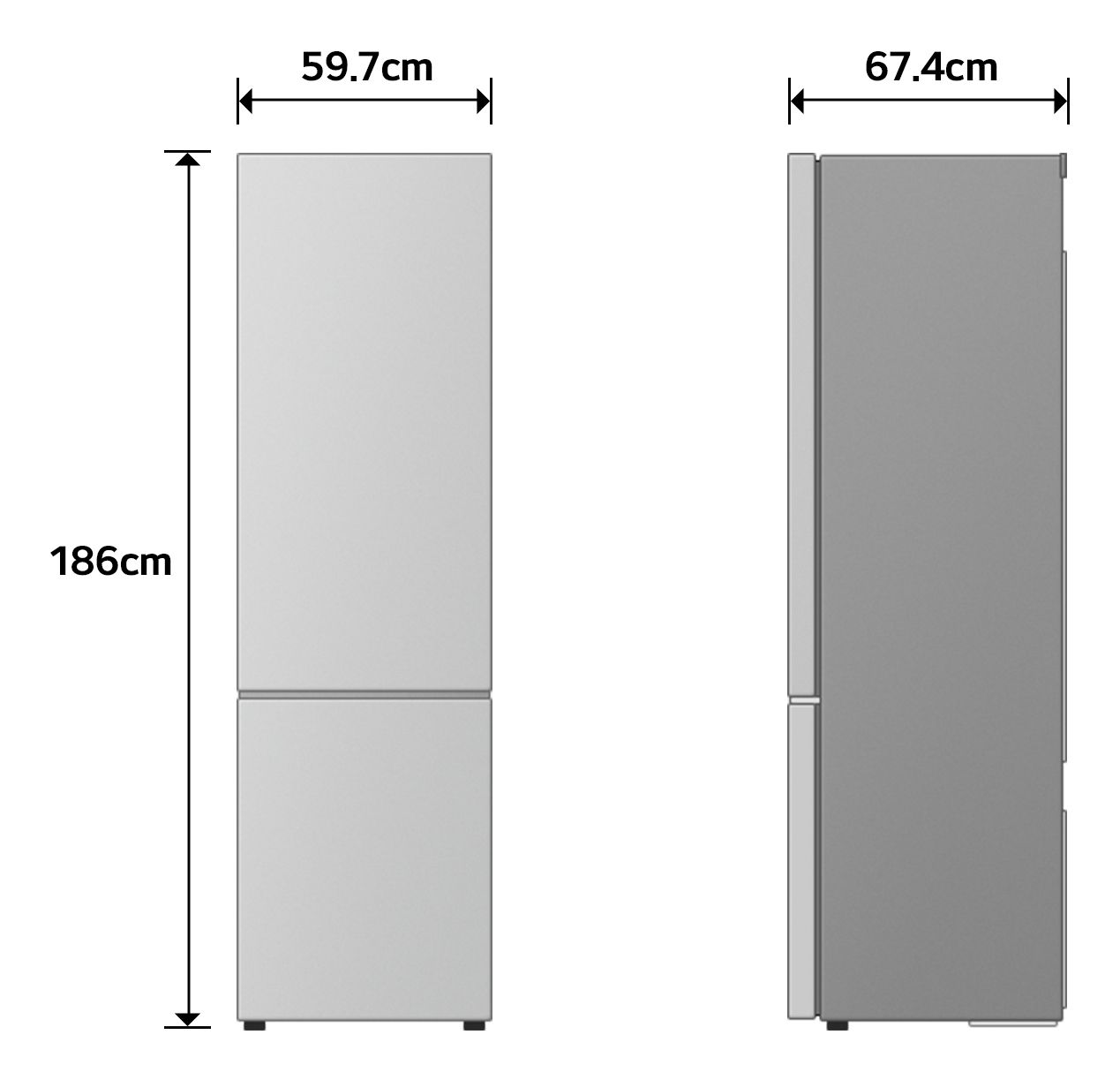 LG GBBS312CPY Prime Silver Koel-vriescombinatie