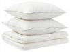 Duvet et ensemble d'oreillers 3 pièces 155x220 cm été 200 GSM laine blanc