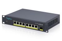 DIGITUS network switch – 10 inch 1U – 2.5 Gbit/s – 8 RJ45 ports | 1 SFP+ uplink 10 Gbit/s – unmanaged – for 10 inch (254 mm) network cabinets – black