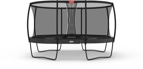 BERG Grand Champion Regular 430 Trampoline Op Poten Ovaal - Safety Net Deluxe - AirFlow Pro Springdoek - TwinSpring - Grijs