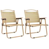 VidaXL Terras Oxford Tuinstoel, Staal, Beige, 2 stuks