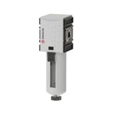 Riegler Filter »FUTURA« met pc-houder en beschermmand, 5 μm, BG 1, G 3/8, PE 1,5-16 bar, temp. -10 °C tot 50 °C, condensafvoer: HA