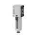 Riegler Filter »FUTURA« met pc-houder en beschermmand, 5 μm, BG 1, G 3/8, PE 1,5-16 bar, temp. -10 °C tot 50 °C, condensafvoer: HA