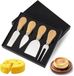 Sans marque Jeu de 4 couteaux à fromage avec manche en bois - Accessoires de cuisine en inox