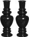 Ideas 4 Seasons Bloemenvaas Venice - 2x - gekleurd glas - transparant zwart - D5,7 x H15 cm
