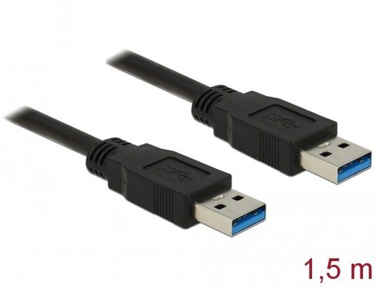 Delock Cable USB 3.0 Type-A male > USB 3.0 Type-A male 1.5 m black