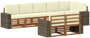 vidaXL Bank loungeset 4 zitplekken Acacia hout Naturel et crème