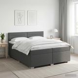 vidaXL Boxspringbed met matras en LED-verlichting, donkergrijs, 200 x 200 cm