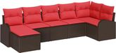 vidaXL Banc de jardin 7 places marron poly rotin