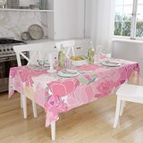 Bonamaison Tafelkleed, Anti-Mold, Sneldrogend, Waterdicht, 100% Polyester Tafellaken, Willekeurig patroon, 140 x 160 Cm - Ontworpen en Vervaardigd in Turkije