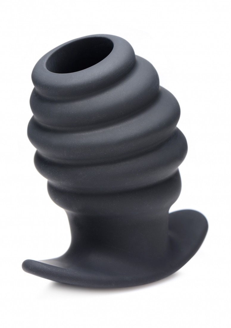 Master Series Hive Ass Tunnel 4" Silicone Ribbed Hollow Anal Plug - Large
