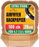 Baker's Signature Papier cuisson pour Airfryer, 100 pièces - Carré - 24 cm