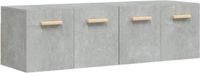 vidaXL Wandkasten - Set van 2 - 60x36,5x35 cm - Bewerkt Hout - Betongrijs