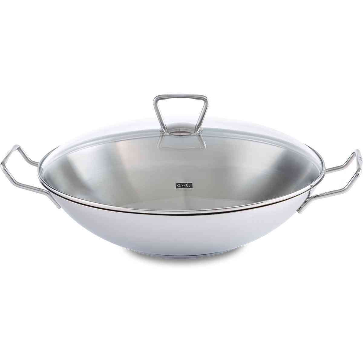 Fissler Kunming Wok met Glasdeksel - 36cm - Stainless Steel