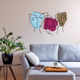 Stijlvol decoratief metalen wandaccessoire, 69 x 44 cm, duurzaam 1,20 mm metaal en 3 mm hout, perfect voor moderne woondecoratie en unieke muurkunst