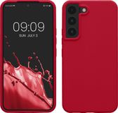 kwmobile telefoonhoesje geschikt voor Samsung Galaxy S22 - Hoesje met siliconen coating - Smartphone case in kersrood