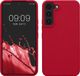 kwmobile telefoonhoesje geschikt voor Samsung Galaxy S22 - Hoesje met siliconen coating - Smartphone case in kersrood