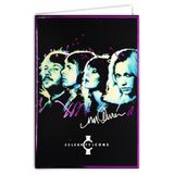 Celebrity Icons Kaart, officiële licentie, Sidney Maurer, Zweedse groep, popmuziek, 70s, open kaart, wit, 23 x 17 cm, met witte envelop, 12 x 17,5 cm, voor verjaardag, vertrek, pensioen, verzamelaar