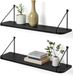 Étagère murale Noir - design moderne - 1 pièce - bois et métal - 60 cm
