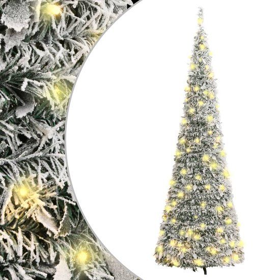 vidaXL Kunstkerstboom Pop-up met Sneeuw 180 cm 150 LED Wit