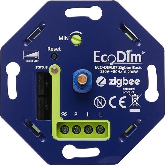 EcoDim Zigbee Inbouw smart LED dimmer 0-200 Watt Fase afsnijding