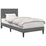 vidaXL Bedframe met Hoofdeinde Donkergrijs 90 x 190 cm Fluweel