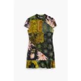 Desigual Jurk groen / olijfgroen / oudroze / zwart