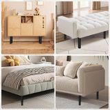 Famanu - 4 pieds de meuble noirs 20 cm